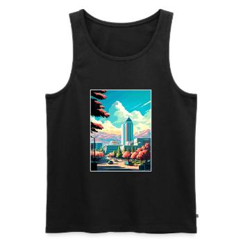 San Jose California Vintage Travel Poster Souvenir - Men's Premium Organic Tank Top - black - Front - AI Model Male 178 light (178cm)