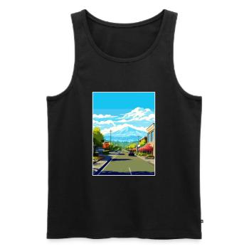 San Jose California Vintage Travel Poster Souvenir - Men's Premium Organic Tank Top - black - Front - AI Model Male 178 light (178cm)