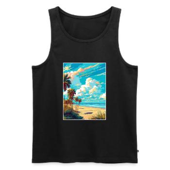 Cocoa Beach Florida Vintage Reiseposter Souvenir - Männer Premium Bio Tank Top - Schwarz - Vorne - Michal (187cm)