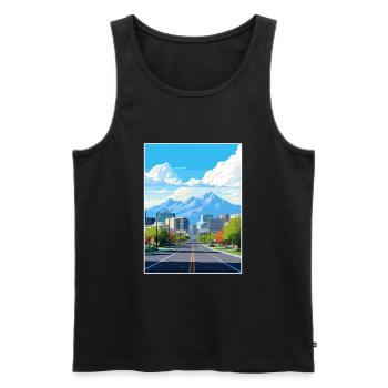 Salt Lake Utah Vintage voyage affiche WPA Souvenir - Débardeur bio Premium Homme - noir - Devant - AI Model Male 178 light (178cm)