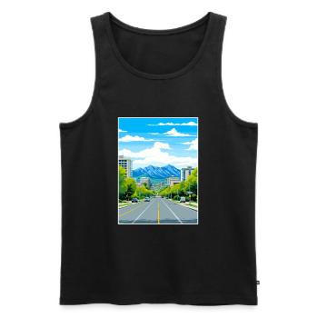 Salt Lake Utah Vintage Travel Poster WPA Souvenir - Men's Premium Organic Tank Top - black - Front - Michal (187cm)
