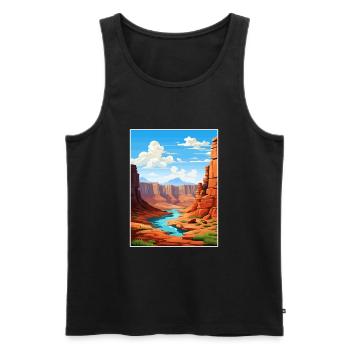 Vernal Utah Posters Vintage Travel Poster Souvenir - Men's Premium Organic Tank Top - black - Front - AI Model Male 178 light (178cm)