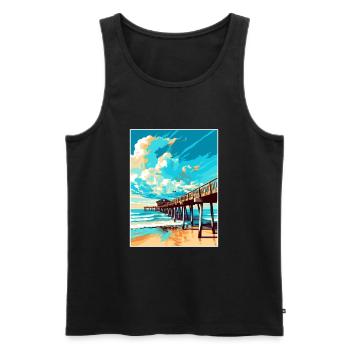 Cocoa Beach Florida Vintage Reiseposter Souvenir - Männer Premium Bio Tank Top - Schwarz - Vorne - Michal (187cm)