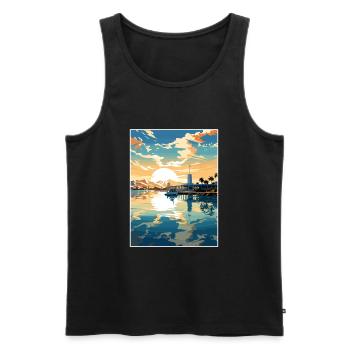 Pearl Harbor Hawaii Vintage Reiseposter Souvenir - Männer Premium Bio Tank Top - Schwarz - Vorne - AI Model Male 178 light (178cm)