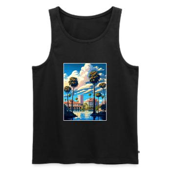 Riverside California Vintage Reiseposter WPA Kunst - Männer Premium Bio Tank Top - Schwarz - Vorne - Michal (187cm)
