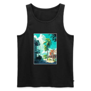 Key West Florida Vintage Travel Poster Souvenir - Men's Premium Organic Tank Top - black - Front - Michal (187cm)