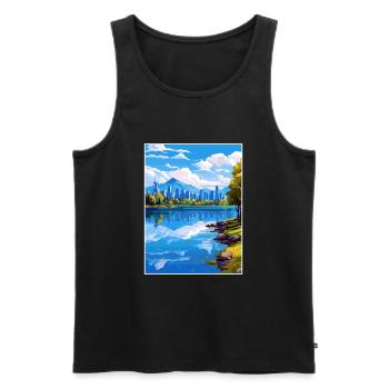 Vancouver Canada Vintage voyage affiche Souvenir - Débardeur bio Premium Homme - noir - Devant - Michal (187cm)