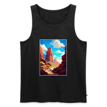Red Rock Arizona Vintage voyage affiche Souvenir - Débardeur bio Premium Homme - noir - Devant - Michal (187cm)