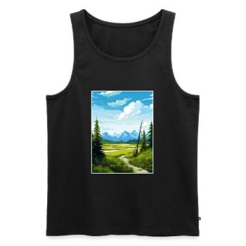Glennallen Alaska Vintage Travel Poster Souvenir - Men's Premium Organic Tank Top - black - Front - Michal (187cm)