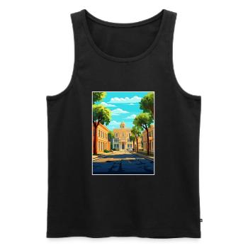 Savannah Géorgie Vintage voyage affiche Souvenir - Débardeur bio Premium Homme - noir - Devant - Michal (187cm)