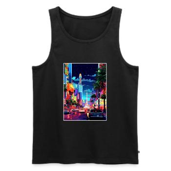 Las Vegas Nevada Vintage voyage affiche Souvenir - Débardeur bio Premium Homme - noir - Devant - Michal (187cm)