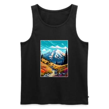Mount Baldy Texas Vintage Travel Poster Souvenir - Men's Premium Organic Tank Top - black - Front - Michal (187cm)