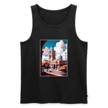 San Antonio Texas Vintage Travel Poster Souvenir - Men's Premium Organic Tank Top - black - Front - Michal (187cm)