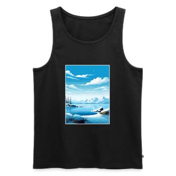 Nordpol Alaska Vintage Reiseposter Souvenir - Männer Premium Bio Tank Top - Schwarz - Vorne - Michal (187cm)