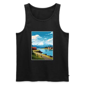 Petersburg Alaska Vintage Travel Poster Souvenir - Men's Premium Organic Tank Top - black - Front - Michal (187cm)