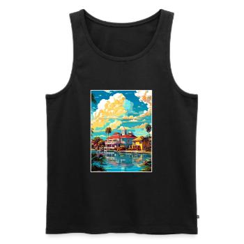 Melbourne Florida Vintage Reiseposter Souvenir - Männer Premium Bio Tank Top - Schwarz - Vorne - Michal (187cm)