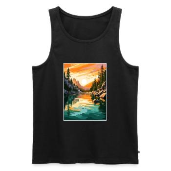 Lake Tahoe Nevada Vintage Travel Poster Souvenir - Men's Premium Organic Tank Top - black - Front - Michal (187cm)