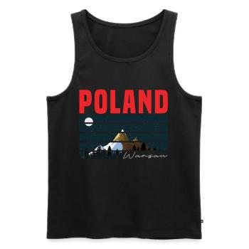 poland warsaw - Männer Premium Bio Tank Top - Schwarz - Vorne - AI Model Male 178 light (178cm)