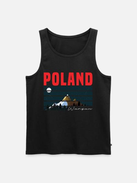 Pologne Varsovie - Débardeur bio Premium Homme - noir