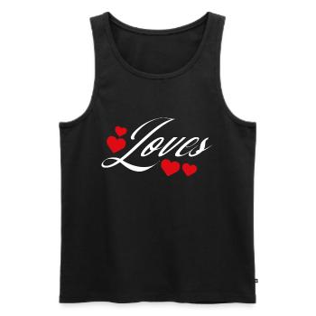 loves - Männer Premium Bio Tank Top - Schwarz - Vorne - AI Model Male 178 light (178cm)