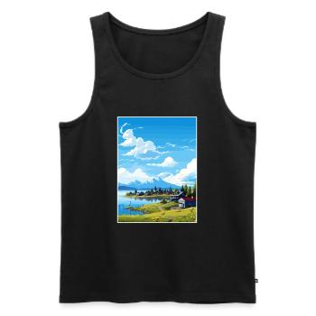 Wasilla Alaska Vintage Travel Poster WPA Souvenir - Men's Premium Organic Tank Top - black - Front - Michal (187cm)