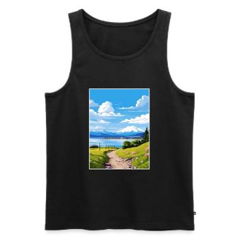 Homer Alaska Vintage voyage affiche WPA Souvenir - Débardeur bio Premium Homme - noir - Devant - Michal (187cm)