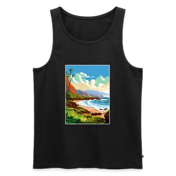 Kauai Hawaii Vintage Travel Poster WPA Souvenir - Men's Premium Organic Tank Top - black - Front - Michal (187cm)