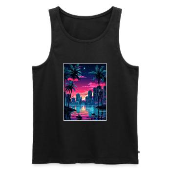 Miami Florida Vintage Reiseposter WPA Souvenir - Männer Premium Bio Tank Top - Schwarz - Vorne - Michal (187cm)