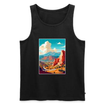 Colorado Springs Vintage voyage affiche Souvenir - Débardeur bio Premium Homme - noir - Devant - Michal (187cm)