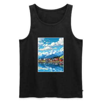 Seward Alaska Vintage Travel Poster WPA Souvenir - Men's Premium Organic Tank Top - black - Front - Michal (187cm)