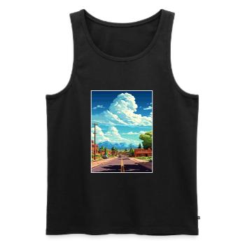 Ouragan Utah Vintage Voyage Affiche WPA Souvenir - Débardeur bio Premium Homme - noir - Devant - AI Model Male 178 light (178cm)
