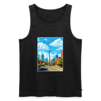 Calgary Kanada Vintage Reiseposter WPA Souvenir - Männer Premium Bio Tank Top - Schwarz - Vorne - Michal (187cm)