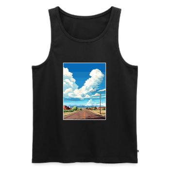 Ouragan Utah Vintage Voyage Affiche WPA Souvenir - Débardeur bio Premium Homme - noir - Devant - AI Model Male 178 light (178cm)