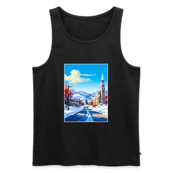 Park Utah Vintage Voyage Poster WPA Souvenir - Débardeur bio Premium Homme - noir - Devant - AI Model Male 178 light (178cm)
