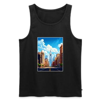 New York State Vintage Reiseposter WPA Souvenir - Männer Premium Bio Tank Top - Schwarz - Vorne - Michal (187cm)