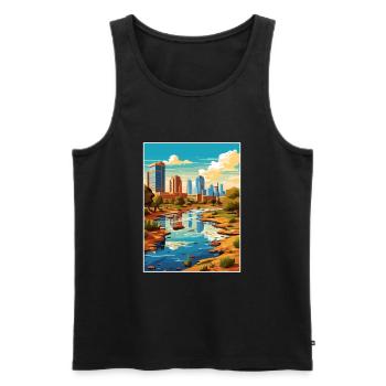 Phoenix Arizona Vintage voyage affiche WPA Souvenir - Débardeur bio Premium Homme - noir - Devant - Michal (187cm)