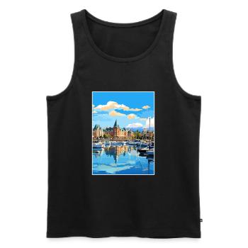 Victoria Canada Affiche de voyage vintage WPA Souvenir - Débardeur bio Premium Homme - noir - Devant - Michal (187cm)