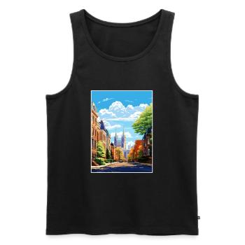 Montréal Canada Vintage voyage affiche WPA Souvenir - Débardeur bio Premium Homme - noir - Devant - Michal (187cm)
