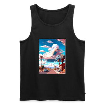 Florence Arizona Vintage Travel Poster Souvenir - Men's Premium Organic Tank Top - black - Front - Michal (187cm)