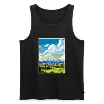 Anchorage Alaska Vintage Travel Poster Souvenir - Men's Premium Organic Tank Top - black - Front - Michal (187cm)