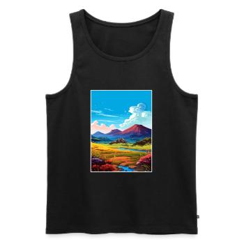 Mauna Kea Hawaii Vintage Reiseposter Souvenir - Männer Premium Bio Tank Top - Schwarz - Vorne - AI Model Male 178 light (178cm)