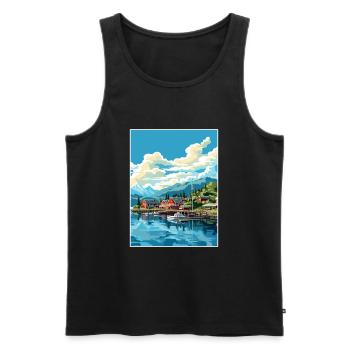 Ketchikan Alaska Vintage Travel Poster Souvenir - Men's Premium Organic Tank Top - black - Front - Michal (187cm)