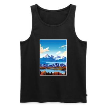 Anchorage Alaska Vintage Travel Poster Souvenir - Men's Premium Organic Tank Top - black - Front - Michal (187cm)