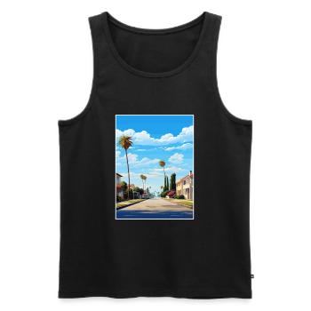 Ventura Californie Vintage voyage affiche Souvenir - Débardeur bio Premium Homme - noir - Devant - Michal (187cm)