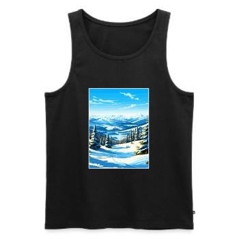 Deer Valley Utah Vintage voyage affiche Souvenir - Débardeur bio Premium Homme - noir - Devant - AI Model Male 178 light (178cm)