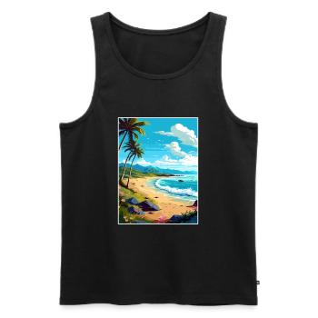 Kaanapali Hawaii Vintage voyage affiche Souvenir - Débardeur bio Premium Homme - noir - Devant - Michal (187cm)
