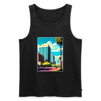 Glendale Arizona Vintage voyage affiche Souvenir - Débardeur bio Premium Homme - noir - Devant - Michal (187cm)