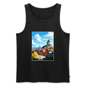 Quebec Kanada Vintage Reiseposter WPA Souvenir - Männer Premium Bio Tank Top - Schwarz - Vorne - AI Model Male 178 light (178cm)