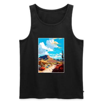 Vallée d’Oro Arizona Vintage voyage affiche Souvenir - Débardeur bio Premium Homme - noir - Devant - Michal (187cm)