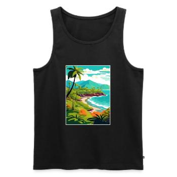Kailua Kona Hawaii Vintage Travel Poster Souvenir - Men's Premium Organic Tank Top - black - Front - AI Model Male 178 light (178cm)